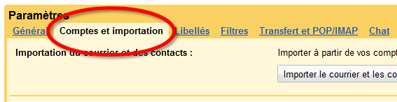 Comptes et importantion pop gmail